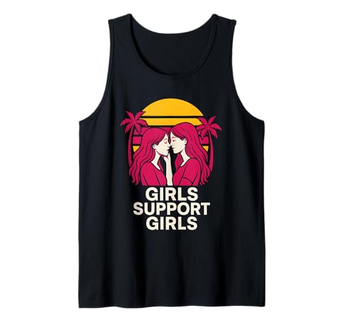 Lesbian Pride Girls unterstützen Mädchen Sapphic Retro LGBTQ+ Tank Top Lesbian Pride Girls unterstützen Mädchen Sapphic Retro LGBTQ+ Tank Top von Boldly Queer - Expressive Pride Apparel for All