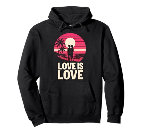 Lesbian Pride Love is Love Cute Damen Retro Sonnenuntergang LGBTQ+ Pullover Hoodie Lesbian Pride Love is Love Cute Damen Retro Sonnenuntergang LGBTQ+ Pullover Hoodie von Boldly Queer - Expressive Pride Apparel for All