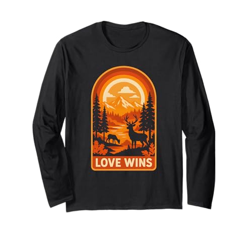 Lesbian Pride Month Love Wins Retro Damen LGBTQ+ Langarmshirt Lesbian Pride Month Love Wins Retro Damen LGBTQ+ Langarmshirt von Boldly Queer - Expressive Pride Apparel for All