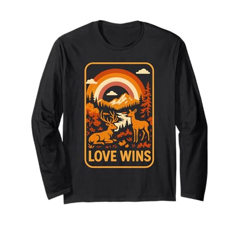 Lesbian Pride Month Love Wins Retro Damen LGBTQ+ Langarmshirt Lesbian Pride Month Love Wins Retro Damen LGBTQ+ Langarmshirt von Boldly Queer - Expressive Pride Apparel for All