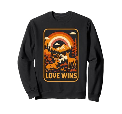 Lesbian Pride Month Love Wins Retro Damen LGBTQ+ Sweatshirt Lesbian Pride Month Love Wins Retro Damen LGBTQ+ Sweatshirt von Boldly Queer - Expressive Pride Apparel for All