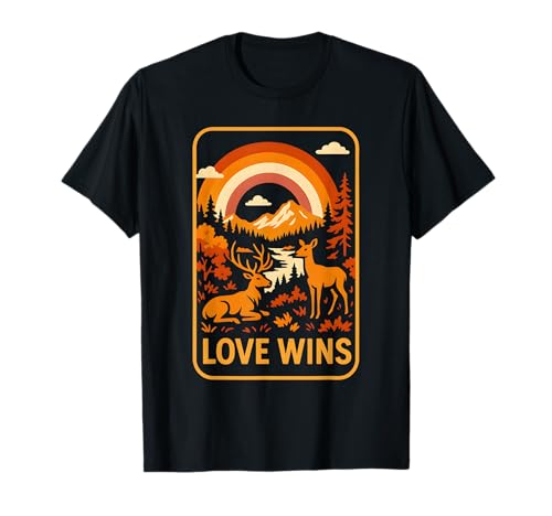 Lesbian Pride Month Love Wins Retro Damen LGBTQ+ T-Shirt Lesbian Pride Month Love Wins Retro Damen LGBTQ+ T-Shirt von Boldly Queer - Expressive Pride Apparel for All