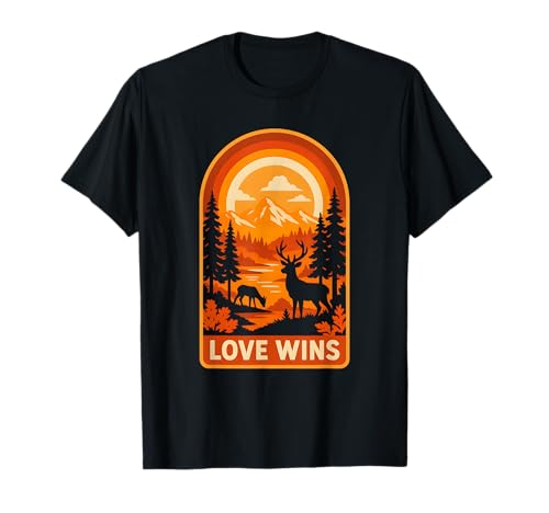 Lesbian Pride Month Love Wins Retro Damen LGBTQ+ T-Shirt Lesbian Pride Month Love Wins Retro Damen LGBTQ+ T-Shirt von Boldly Queer - Expressive Pride Apparel for All