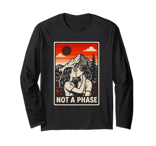 Lesbian Pride Not a Phase Retro Damen Liebe Frauen LGBTQ+ Langarmshirt Lesbian Pride Not a Phase Retro Damen Liebe Frauen LGBTQ+ Langarmshirt von Boldly Queer - Expressive Pride Apparel for All