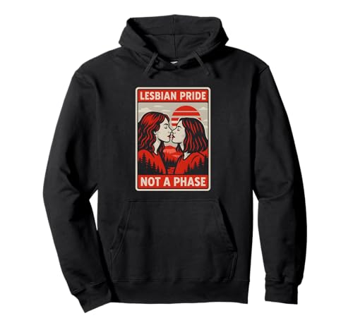 Lesbian Pride Not a Phase Retro Damen Liebe Frauen LGBTQ+ Pullover Hoodie von Boldly Queer - Expressive Pride Apparel for All