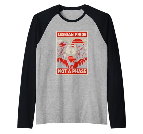 Lesbian Pride Not a Phase Retro Damen Liebe Frauen LGBTQ+ Raglan Lesbian Pride Not a Phase Retro Damen Liebe Frauen LGBTQ+ Raglan von Boldly Queer - Expressive Pride Apparel for All