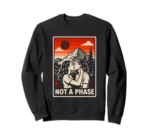 Lesbian Pride Not a Phase Retro Damen Liebe Frauen LGBTQ+ Sweatshirt Lesbian Pride Not a Phase Retro Damen Liebe Frauen LGBTQ+ Sweatshirt von Boldly Queer - Expressive Pride Apparel for All