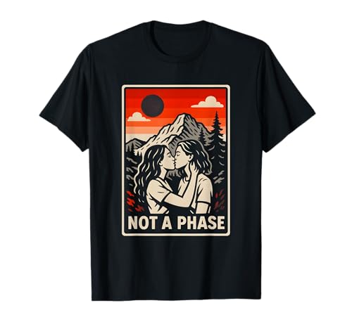 Lesbian Pride Not a Phase Retro Damen Liebe Frauen LGBTQ+ T-Shirt Lesbian Pride Not a Phase Retro Damen Liebe Frauen LGBTQ+ T-Shirt von Boldly Queer - Expressive Pride Apparel for All