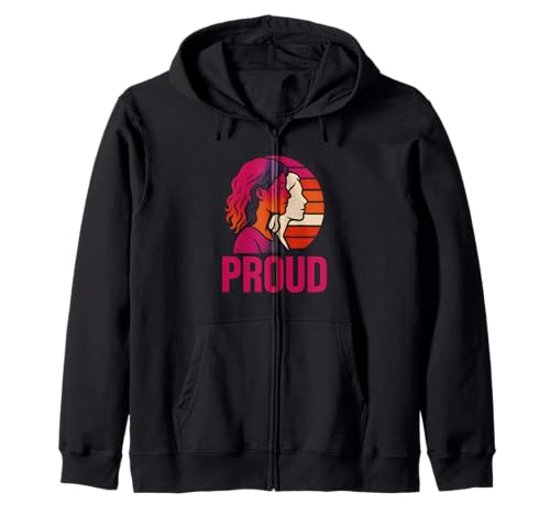 Lesbian Pride Stolze Vintage-Frauen lieben LGBTQ+ Kapuzenjacke von Boldly Queer - Expressive Pride Apparel for All