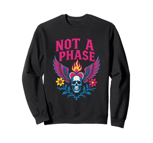 Pansexual Pride Not a Phase Retro Damen Herzen LGBTQ+ Sweatshirt von Boldly Queer - Expressive Pride Apparel for All
