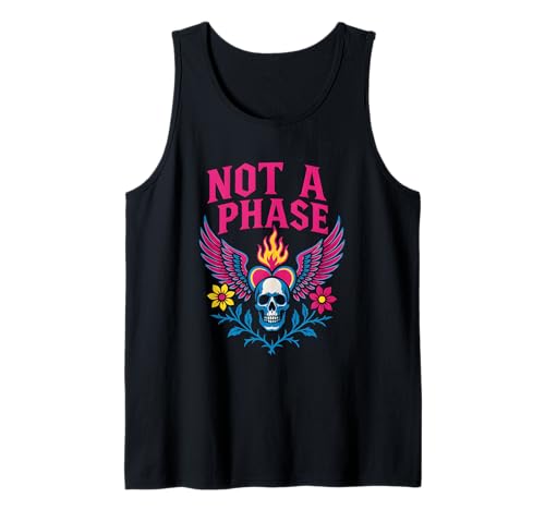 Pansexual Pride Not a Phase Retro Damen Herzen LGBTQ+ Tank Top von Boldly Queer - Expressive Pride Apparel for All
