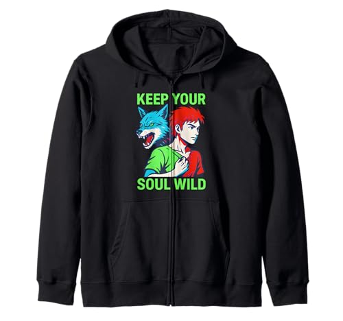 Therian Pride Keep Your Soul Wild Vintage Damen Wolf Kapuzenjacke Therian Pride Keep Your Soul Wild Vintage Damen Wolf Kapuzenjacke von Boldly Queer - Expressive Pride Apparel for All