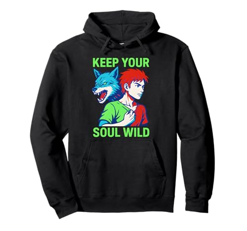 Therian Pride Keep Your Soul Wild Vintage Damen Wolf Pullover Hoodie Therian Pride Keep Your Soul Wild Vintage Damen Wolf Pullover Hoodie von Boldly Queer - Expressive Pride Apparel for All