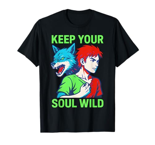 Therian Pride Keep Your Soul Wild Vintage Damen Wolf T-Shirt Therian Pride Keep Your Soul Wild Vintage Damen Wolf T-Shirt von Boldly Queer - Expressive Pride Apparel for All