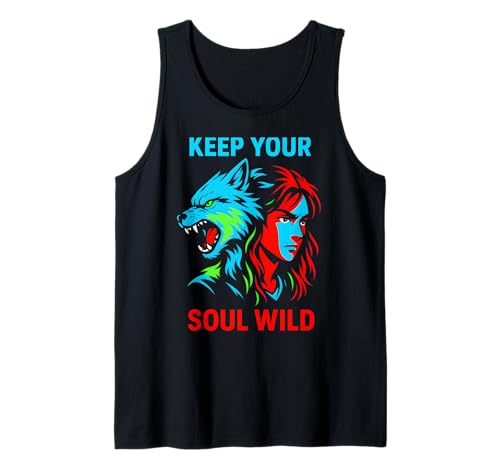 Therian Pride Keep Your Soul Wild Vintage Damen Wolf Tank Top Therian Pride Keep Your Soul Wild Vintage Damen Wolf Tank Top von Boldly Queer - Expressive Pride Apparel for All