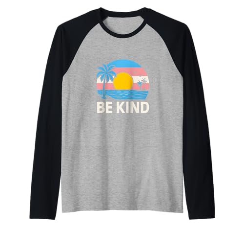 Transgender Pride Be Kind Retro Damen Trans Flagge Raglan Transgender Pride Be Kind Retro Damen Trans Flagge Raglan von Boldly Queer - Expressive Pride Apparel for All