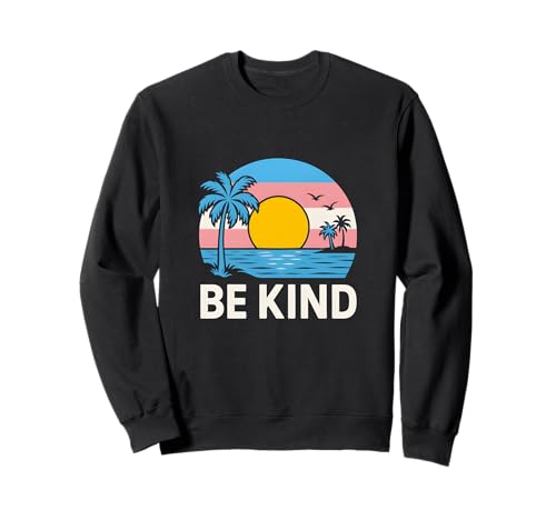 Transgender Pride Be Kind Retro Damen Trans Flagge Sweatshirt Transgender Pride Be Kind Retro Damen Trans Flagge Sweatshirt von Boldly Queer - Expressive Pride Apparel for All