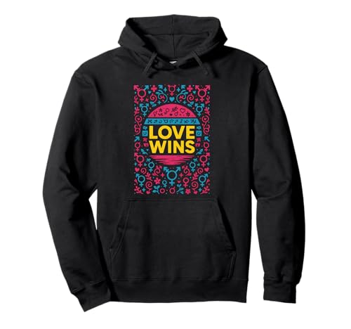 Transgender Pride Love Wins Retro Damen Unisex Trans Flagge Pullover Hoodie Transgender Pride Love Wins Retro Damen Unisex Trans Flagge Pullover Hoodie von Boldly Queer - Expressive Pride Apparel for All