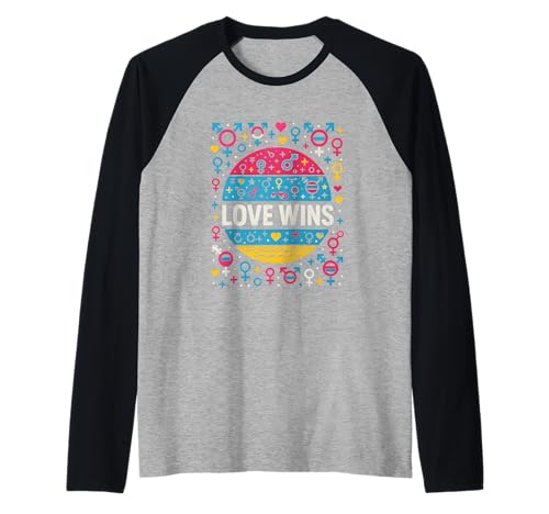 Transgender Pride Love Wins Retro Damen Unisex Trans Flagge Raglan Transgender Pride Love Wins Retro Damen Unisex Trans Flagge Raglan von Boldly Queer - Expressive Pride Apparel for All