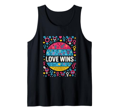 Transgender Pride Love Wins Retro Damen Unisex Trans Flagge Tank Top Transgender Pride Love Wins Retro Damen Unisex Trans Flagge Tank Top von Boldly Queer - Expressive Pride Apparel for All