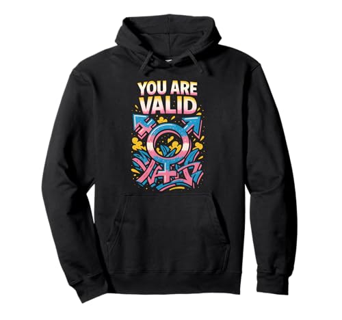 Transgender Pride You Are Valid Damen Unisex Trans Flagge Pullover Hoodie Transgender Pride You Are Valid Damen Unisex Trans Flagge Pullover Hoodie von Boldly Queer - Expressive Pride Apparel for All