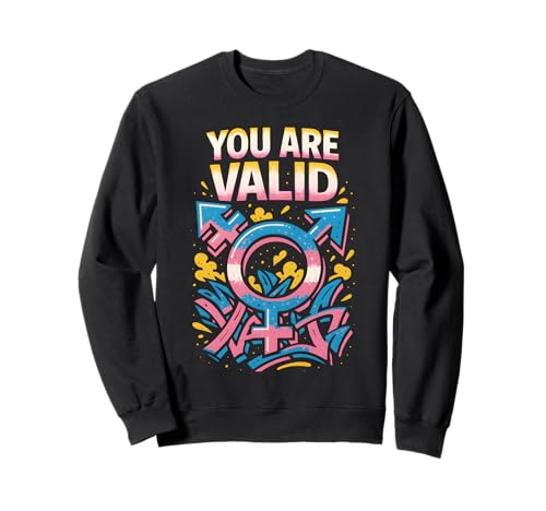 Transgender Pride You Are Valid Damen Unisex Trans Flagge Sweatshirt Transgender Pride You Are Valid Damen Unisex Trans Flagge Sweatshirt von Boldly Queer - Expressive Pride Apparel for All