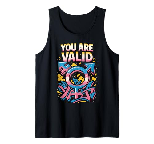 Transgender Pride You Are Valid Damen Unisex Trans Flagge Tank Top Transgender Pride You Are Valid Damen Unisex Trans Flagge Tank Top von Boldly Queer - Expressive Pride Apparel for All