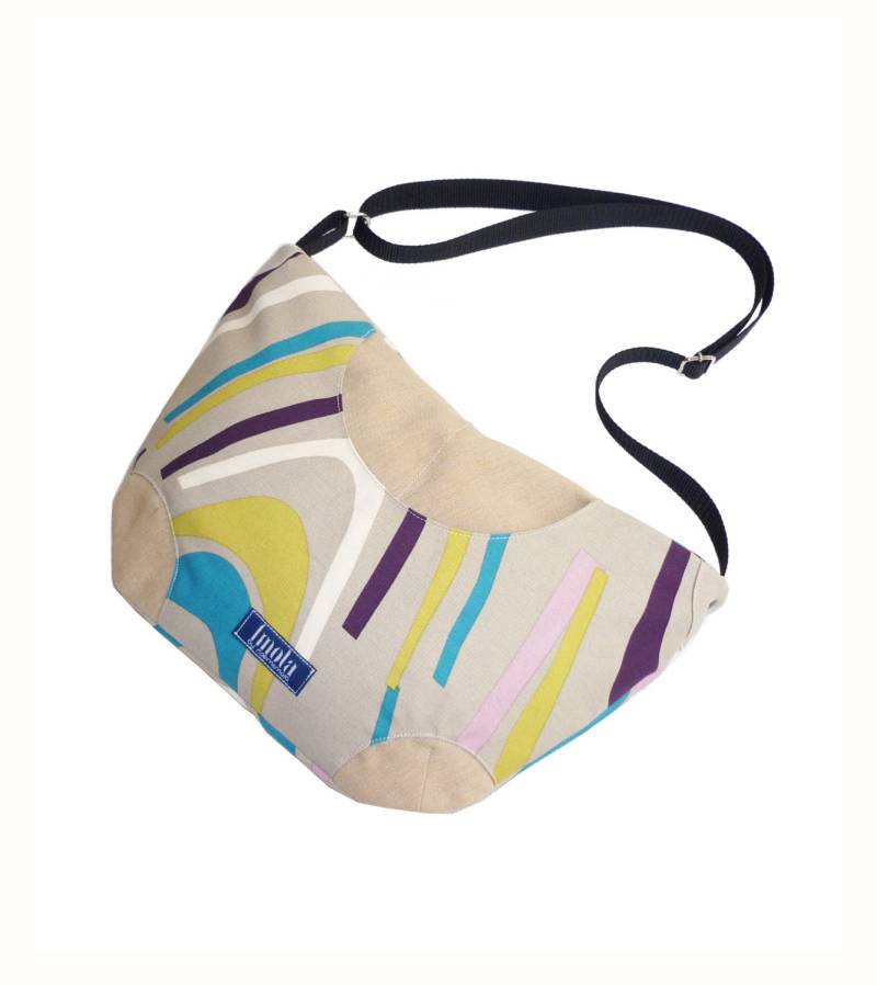 Beige Streifen Muster Geldbörse Crossbody Tasche Verdeckte Tragetasche Pluto von Boldpeach