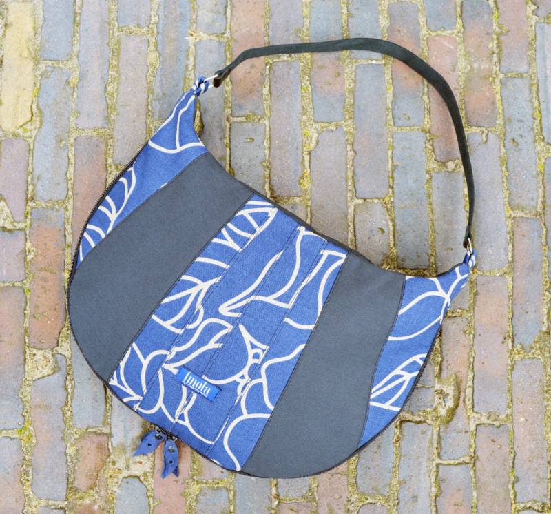 Blau-Graue Handtasche Einfach Steigerungs Großen Geldbeutel Schultertasche Tasche Armband Aus Echtem Leder Schwarz Elegant von Boldpeach