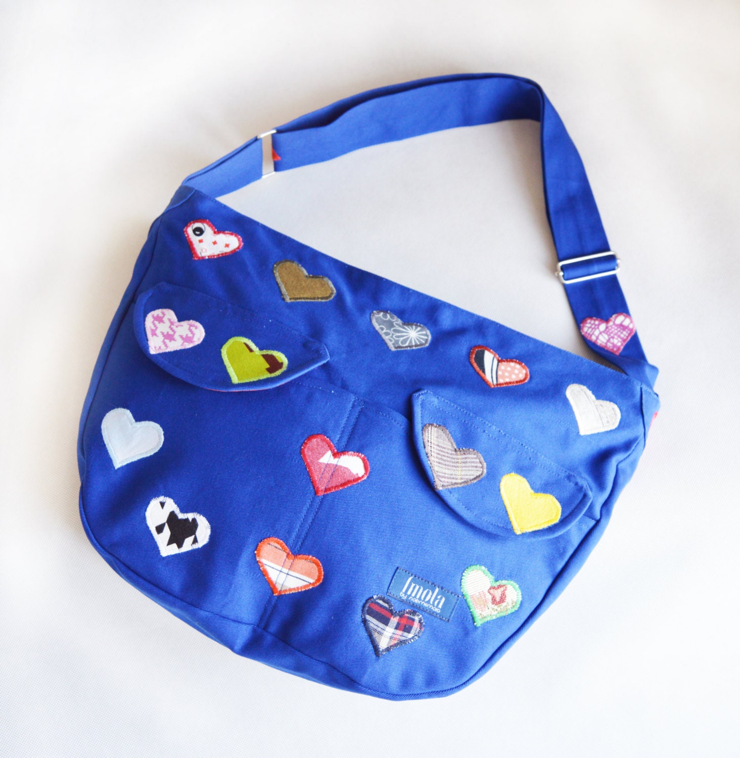 Bunte Bunte Umhängetasche Fahrradtasche Mit Herz Applikation Bunte Bunte Umhängetasche Fahrradtasche Mit Herz Applikation von Boldpeach