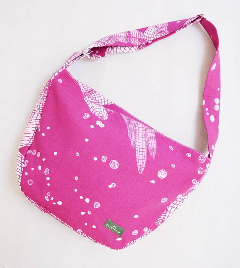 Fuchsia Pink Weiß Umhängetasche Fahrrad Messenger Bag von Boldpeach