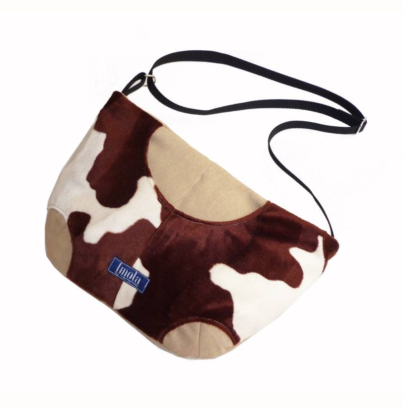 Kunstpelz Kuh Muster Geldbörse Crossbody Tasche Verdeckte Tragen Land Cottage Chic Western-stil von Boldpeach
