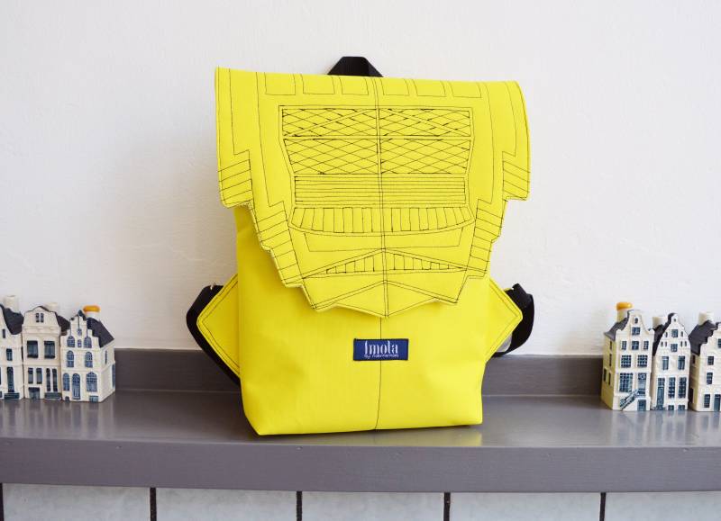 Rucksack Gelb Neon Hipster Fahrradtasche Wasserdicht Kleiner Mini Zürichtoren Geometrisch Einfach Minimal Zitrone von Boldpeach
