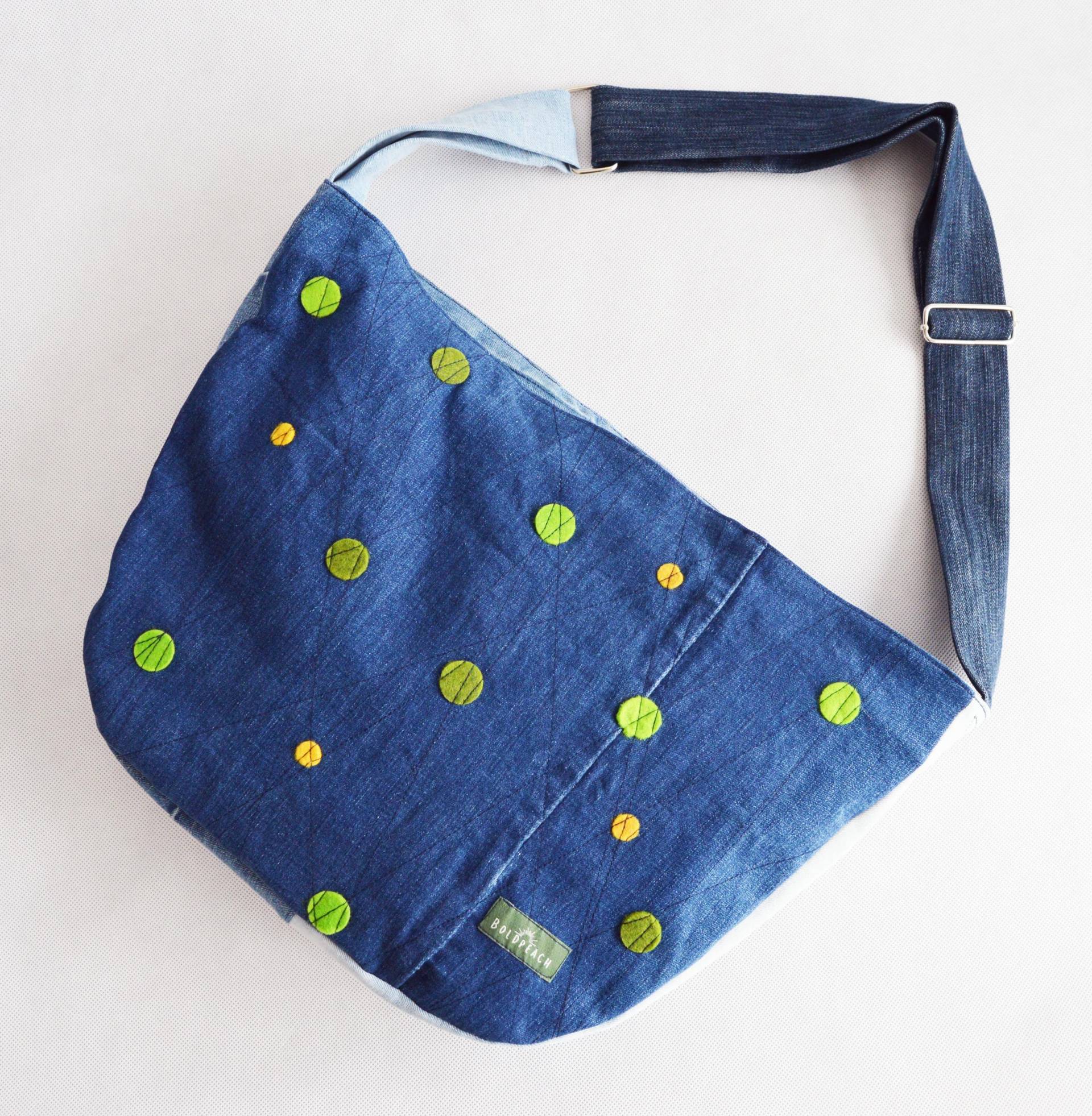 Umhängetasche Fahrradtasche Denim Grün Gepunktet Minimalistisch 1.1 Basic Kollektion Umhängetasche Fahrradtasche Denim Grün Gepunktet Minimalistisch 1.1 Basic Kollektion von Boldpeach