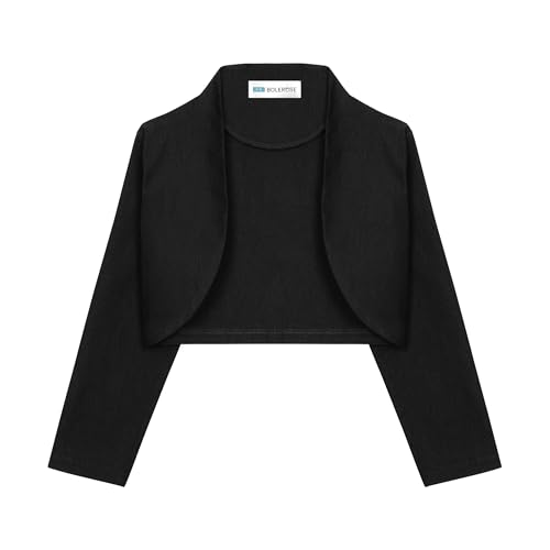 Bolerose Mädchen 3/4 Ärmel Kinder Formell Bolero Zucken (Schwarz, 5-6 Jahre) von Bolerose