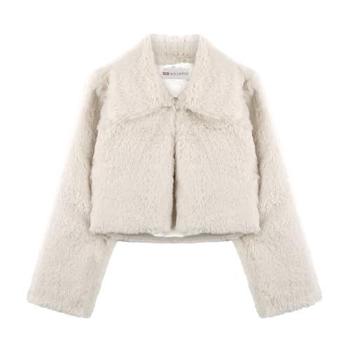 Bolerose Mädchen Kuschelig Kunstpelz Kinder Kinder Bolerojäckchen Shrug Jacke Mantel (Beige, 9-10 Jahre) von Bolerose