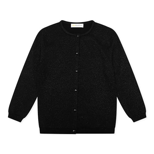 Bolerose Mädchen Lange Ärmel mit Knöpfen Glitzer Kinder Kinder Cardigan (Schwarz, 13-14 Jahre) von Bolerose