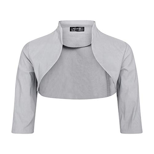 Bolerose Maßgeschneiderte 3/4 Hülse Bolero (Silber, XXL) von Bolerose