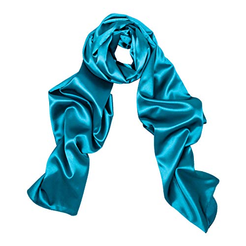 Bolerose Satin Hochzeit Brautjungfer Abschlussball stahlen Schärpe Schalverpackung Schal (Aquamarine Blau, Einheitsgröße) von Bolerose