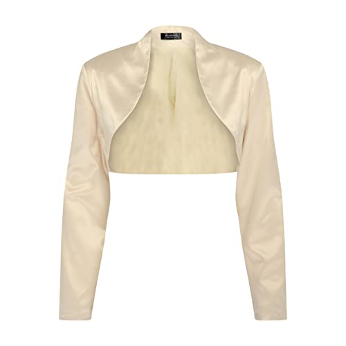 Bolerose formal Satin Langen Ärmel Bolero (Champagner, 5XL) von Bolerose