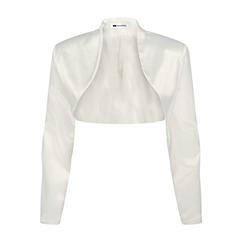 Bolerose formal Satin Langen Ärmel Bolero (Elfenbein, 3XL) von Bolerose