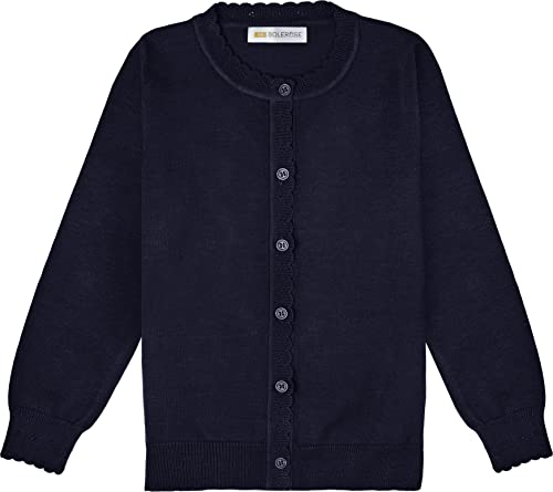 Bolerose gleichgültig Mädchen Lange Ärmel Cardigan Kinder Bolerojäckchen Shrug (Nachtblau, 5-6 Jahre) von Bolerose