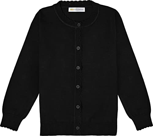 Bolerose gleichgültig Mädchen Lange Ärmel Cardigan Kinder Bolerojäckchen Shrug (Schwarz, 13-14 Jahre) von Bolerose