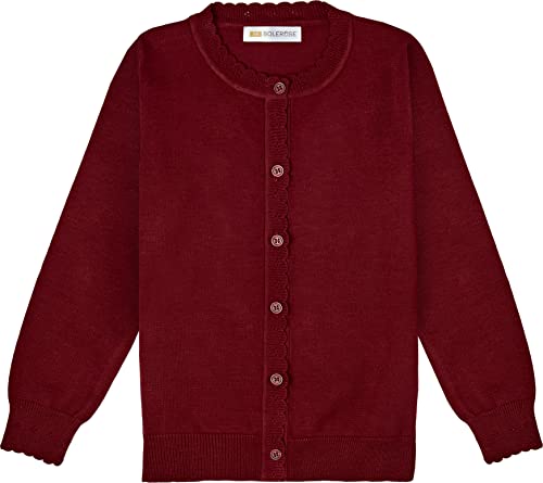 Bolerose gleichgültig Mädchen Lange Ärmel Cardigan Kinder Bolerojäckchen Shrug (Weinrot, 11-12 Jahre) von Bolerose