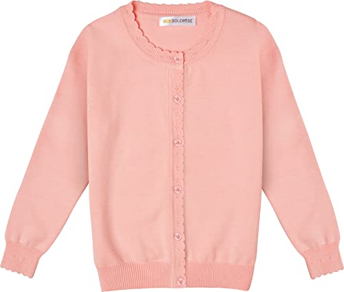 Bolerose gleichgültig Mädchen Lange Ärmel Cardigan Kinder Bolerojäckchen Shrug (Zartrosa, 13-14 Jahre) von Bolerose