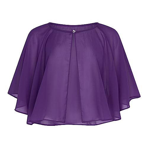 Bolerose weich Hochzeit Umhängetuch Abend Durchsichtiges Chiffon Überwurf Umhang Schultertuch (Indigo, Einheitsgröße) von Bolerose