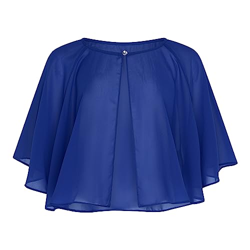 Bolerose weich Hochzeit Umhängetuch Abend Durchsichtiges Chiffon Überwurf Umhang Schultertuch (Königsblau, Einheitsgröße) von Bolerose