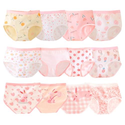 12 Pack Mädchen Unterwäsche Baumwoll Mädchen Schlüpfer Weich Atmungsaktiv Baby Slips 2-14 Jahre von Boletochic