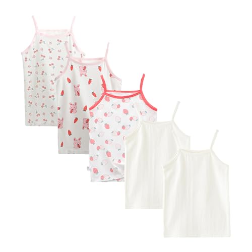 Boletochic 2-10 Jahre Kleine Mädchen Camisole Unterhemd aus Baumwolle 5er Pack Kinder Super Weiche Atmungsaktive Tank Tops von Boletochic