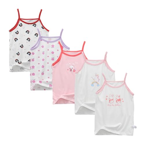 Boletochic 2-10 Jahre Kleine Mädchen Camisole Unterhemd aus Baumwolle 5er Pack Kinder Super Weiche Atmungsaktive Tank Tops von Boletochic